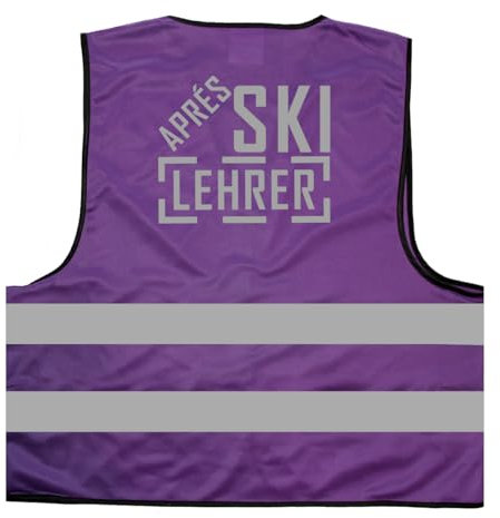 Apés Skilehrer Warnweste BZW. Signalweste mit reflektierendem Aufdruck - Größe XXL / 3XL, Lila
