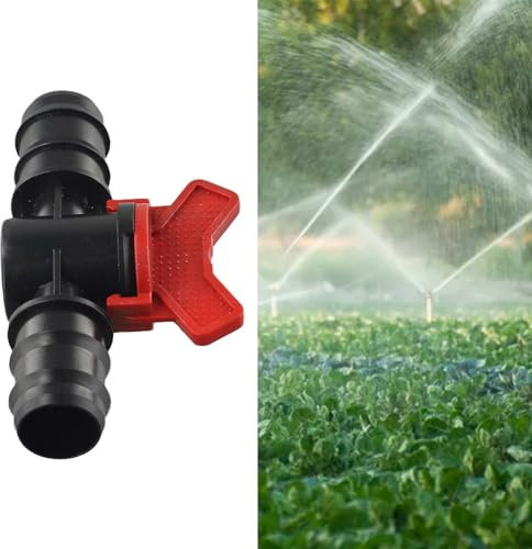 Absperrventil-Kugelhahn-Anschluss, PE-Rohr, PN4, Tropfschlauch, Widerhaken-Verbindungs-Absperrschalter, für Teichbau, Bewässerung, Aquakultur (25 mm x 25 mm)