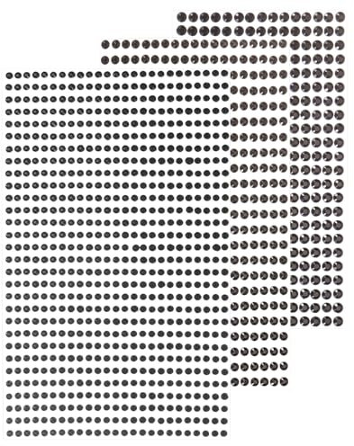 sourcing map 1532Pcs 3 Sheets Rhinestone Stickers 3/4/5 mm Self Adhesive Rhinestones Gems Glitter Stickers for DIY Decoration Craft Face Eye Nails Hair Make Up, Black