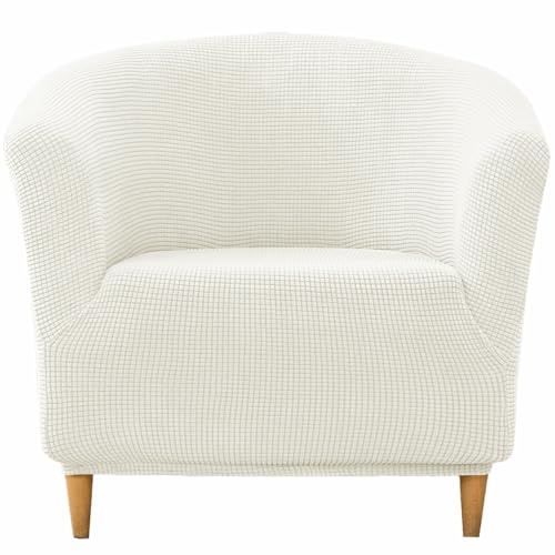CLGTY Housse de Fauteuil Cabriolet Extensible 1 Place-crème | Revêtement de Chaise Chesterfield à Carreaux, Protection Antidérapante et Lavable pour Salon Bar