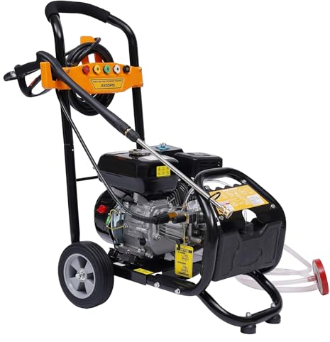 Lavadora a presión de gasolina de 7,5 caballos de fuerza,3600 rpm 2200 PSI limpiador de alta presión autocebante multifuncional limpieza con 5 tipos diferentes boquillas