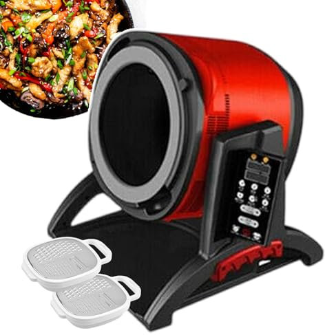 forplubossmmp Procesador De Alimentos Comercial - con 2 Ralladores, Robot Salteador Giratorio De 360°, Vaporizador De Alimentos con Panel De Control Plegable, Máquina para Cocinar Arroz Frito 6l