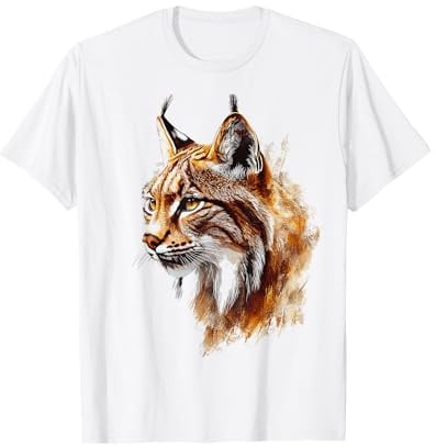 Luchs Tiermotiv Illustration Luchs T-Shirt
