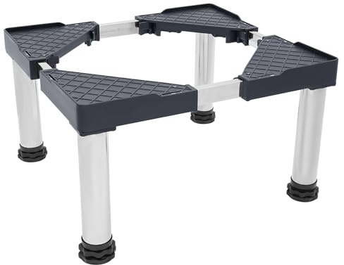 Waschmaschinen Untergestell Kühlschrank Untergestell Waschmaschinensockel bis 150 kg Tragkraft (Einstellbare: Länge 50-75cm Breite 42-65cm Höhe 29-31cm) (Grau)