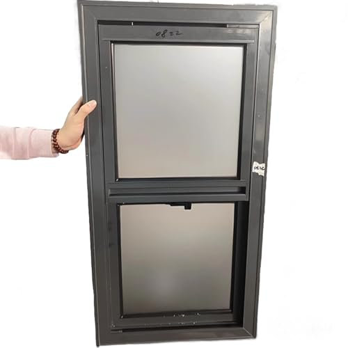 Finestra Scorrevole Finestra Scorrevole Verticale con Vetro Smerigliato, Finestra Sollevabile per Cucina Sala da Pranzo Fast Food Truck, Finestre Scorrevoli Sostitutive per Ventilazione e Privacy(WxH