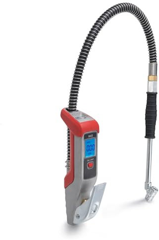 Accufill Professional Digital Tyre Pressure Gauge Air Tyre Inflator with Hose & Twin Push-On Connector, LCD Display 261 PSI 18 BAR, Die-Cast Aluminum, for Truck/Car/Bike