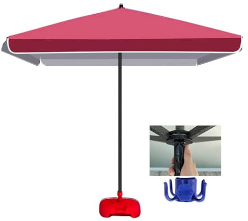 Parasol déporté pour table de marché extérieur, grand parasol déporté à bouton poussoir, parasol de table de marché, parasol d'extérieur, bordeaux, 1.8x2.2m(5.9x7.2ft)