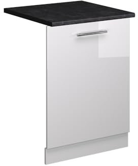 Vicco Panel Frontal del lavavajillas Fame-Line, Blanco Alto Brillo, 60 cm, ET Antracita