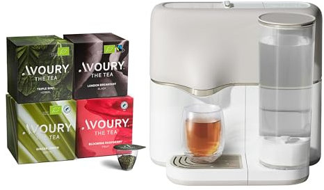 Avoury One Teemaschine – Premium Teemaschine für perfekten Teegenuss (Silver White, im Bundle)