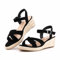 Hitmars Sandales Compensées Femme Été Espadrille Plateforme Talon Bout Chic Confortable Espadrilles Boucle de Cheville NN3 Noir 38 EU