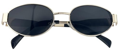 Hioip Retro Sonnenbrille Damen Herren, Polarisiert Oval Metallbrille UV400 Schutz, Sonnenbrillen Klassisch Vintage-Stil Ultraleicht Stabil Ideal für Outdoor, Freizeit, Mode & Geschenke