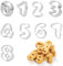 OUDQFCJ 9 Unidades de moldes de Galletas con números del 0 al 8, Molde para Tartas con números, Acero Inoxidable, Digitales, Fondant, cortadores de Galletas,Herramientas para decoración de Tartas