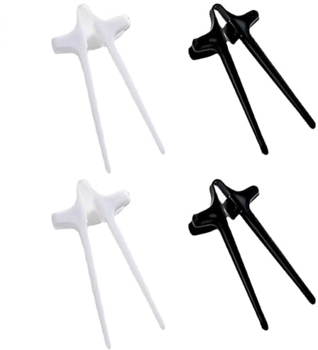 Reusable Chopsticks - Snack Tongs - Food Tongs for Gamers, Home Gadgets (Black) - Plastic Tweezers for Eating Cleanly