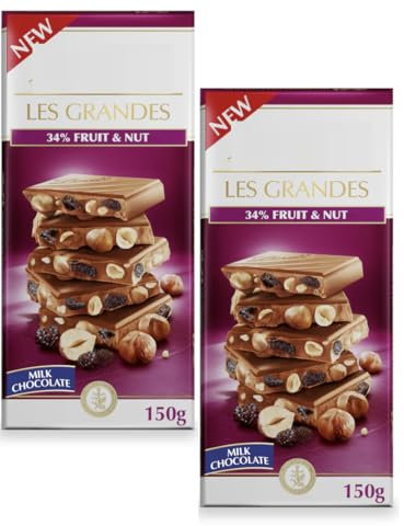 Lindtt Les Grandes Chocolate Bar with 34% Fruit & Nut 150g (2 Pack)
