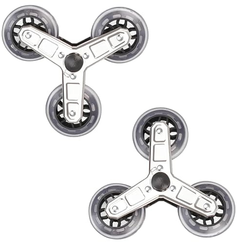 2er-Pack, Einkaufstrolley Ersatzräder, Ersatzrad für Treppenkletterer Sternrad Dreiringrad, Einkaufstrolley Ersatzräder 22 cm, rutschfeste Räder für Tragbare Treppensteiger, Kristallrad, Edelstahl
