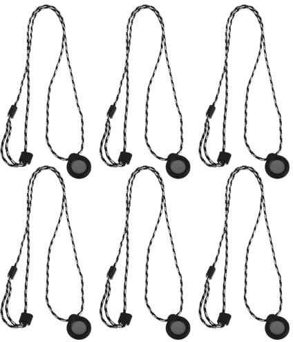 JEWEDECO 6pcs Magnetic Adjustable Button Mic Lanyard for Wireless Lavalier Microphones, Lightweight Nylon and Metal Material, Clipless Convenience for Streaming and Travel