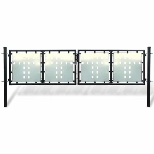 vidaXL Black Single Door Fence Gate 300x100 cm