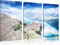 Pixxprint Küste in Norwegen, Leinwandbild 3 Teilig, Gesamtmaß: 120x80cm, Wandbild, Dekoration, fertig gespannt, Kein Poster