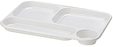 Tablett Essem Zum Mitnehmen - 4 Fächer 36X24 Cm Weiss Ps - 100 Un.