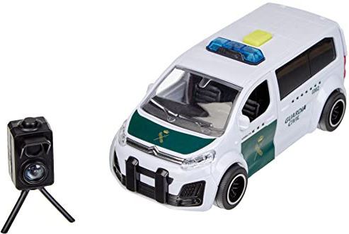 Dickie Toys - Furgoneta Citroën de la Guardia Civil de Juguete, Incluye Radar con Efectos Realistas, Fricción, con Luz y Sonido, Apto para Niños y Niñas a Partir de 3 años - 15 cm