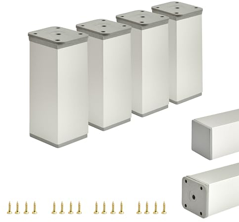 ALUSFERA Möbelfüße Verstellbar – 4er Set – Schrankfüsse mit Elegantes Design
