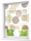 Raffrollo mit Kreis-Motiven Druck Design Rollos Voile Transparent Vorhang (BxH 80x140cm, Sand mit U-Haken)