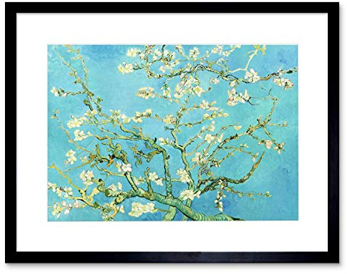Wee Blue Coo Van Gogh Branches With Almond Blossom 1890 Artwork Framed Wall Art Print 9X7 Inch