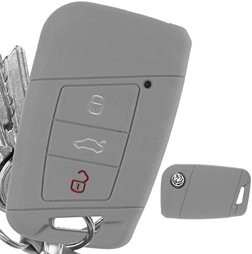 KEYLESS Schlüssel Hülle Grau Kompatibel mit VW Passat B8 Arteon Skoda Kodiaq