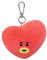 Aurora Produits officiels BT21 signés Aurora World, Peluche Porte-clés TATA, 61335, Rouge et Jaune