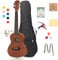 Dripex 23 Zoll Konzert Ukulele Set - Vintage Kleine Gitarre Kit für Erwachsene Kinder Anfänger Mit Tasche, Tuner, Gurt, Bedienungsanleitung, Saite (Braun)