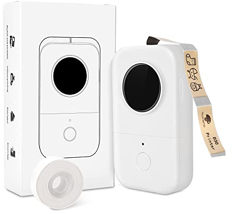 Phomemo D30 Mini Etikettiergerät,Bluetooth Etikettendrucker Beschriftungsgerät Selbstklebend,Thermo Label Printer Geeignet für Zuhause,Schule,Büro,Etikettiergeraet für Smartphones und Tablets - Weiß