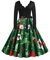 EFOFEI Damen Petticoat Lange Ärmel Ballkleid Cocktail Partykleid Polka Dot Vintage Retro Kleid Grün 3XL