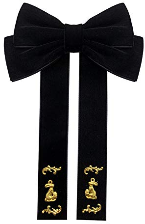 CHENGZI Brosche mit Fliege für Damen, Samt, süß und elegant, Blusenkragen, Schleife, Schwarz , One size