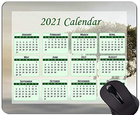 Spezielles Design 2021 Kalender Mauspad, Giraffenbaum Afrika Komfortable Mausmatte für Spiele und Büro