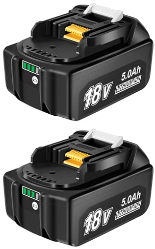 VOLT1799 BL1850B 2Bateria para Bateria 18V BL1850B BL1850 BL1860 BL1840B BL1840 BL1830B BL1830 BL1835 BL1845 LXT-400 con indicador LED+ 3 cepillos