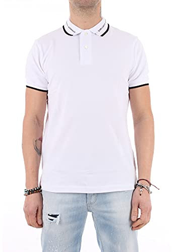 Emporio Armani Polo Uomo Piquet Filo di Scozia con Collo Personalizzato Bianca TG S