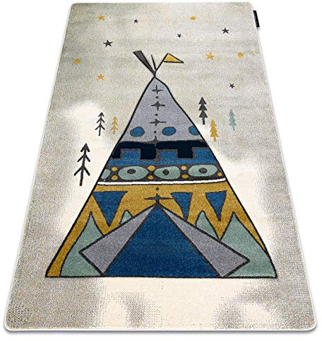 rugsx Teppich Petit Tipi Kinderteppich für Babyzimmer, Spielteppiche, Kinderzimmer, grau 80x150 cm