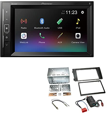 Pioneer DMH-A240BT 2-DIN Autoradio Bluetooth USB kompatibel mit Audi A6 2001-2005 schwarz Vollaktiv Bose