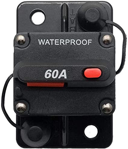 TOTMOX Disjoncteur de voiture avec réinitialisation manuelle approprié étanche 60 Amp 12V-24V DC pour moteur Auto voiture Marine bateau vélo stéréo Audio