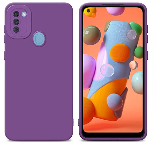 Cadorabo Hülle kompatibel mit Samsung Galaxy A11 / M11 Schutzhülle TPU Silikon Case Liquid Design mit Kameraschutz Slim Kratzfest Weiche Gummi mit Rundumschutz Case Hülle für Galaxy A11 / M11 in Lila