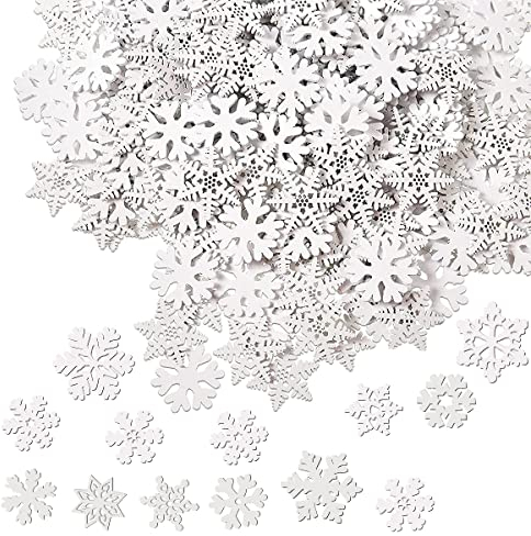 100 Stücke Weihnachtsdeko Schneeflocken Holz,Streudeko Schneeflocke Holz,Tischdeko Schneeflocken Holz,Holz Schneeflocken Anhänger,Schneeflocken Streuteile,Holz Schneeflocken Klein