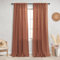 KOUFALL Terrakotta-Leinen-Vorhänge für Wohnzimmer, Boho-Herbst-Dekor, Set mit 2 Paneelen, Stangentasche, Rücklasche, halbtransparent, für Thanksgiving, Ziegel, Rost, verbrannte Vorhänge für Esszimmer,
