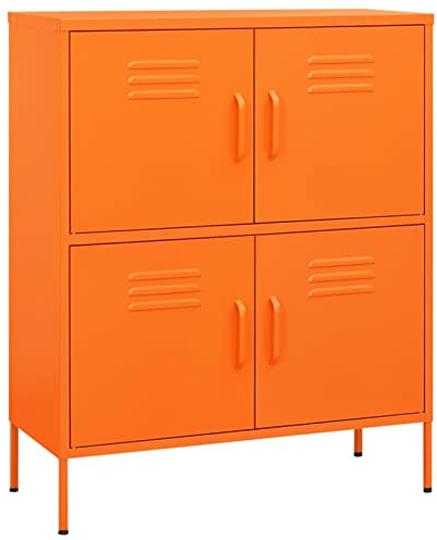 Festnight Sideboard Metall Kommode Beistellschrank Stahl Komodenschrank Wohnzimmerschrank Küchenschrank Schrank Wohnzimmer Schlafzimmer Aufbewahrungsschrank 80x35x101,5 cm
