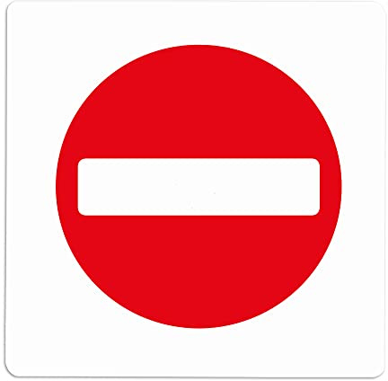 Becral® - Señal adhesiva de PROHIBIDO EL PASO | Placa puerta PVC BLANCO | Señal informativa | Cartel Puerta 100X100mm