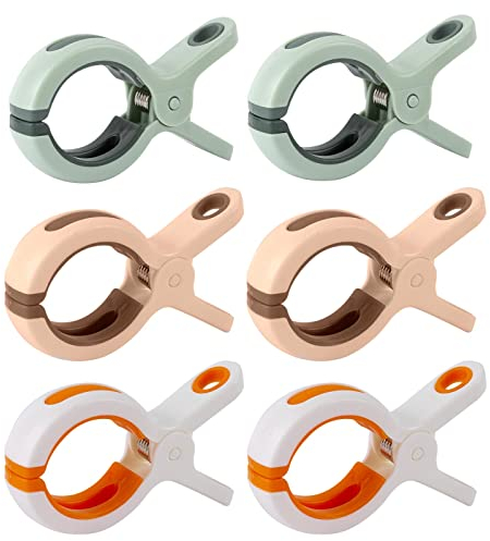 AYNKH 6 Pcs große Strandtuchclips, Winddichte Quilt Holder Starke Griff Waschen Kleidungsstücke Pegs für Decke Badeanzüge Vorhänge