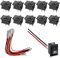 10 Stück Mini Wippschalter T85, 2-polig, SPST, klein, ON/OFF Gerät, ON/OFF Wippschalter, KCD1-Schalter, 6A / 250V 10A / 125V, für Auto, Boot, Haushaltsgeräte pro Kabel, Schwarz