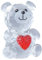 hobbyme Rote Liebe Kristall Bär Statue, Schöne Glas Bär Dekoration Niedliche Rote Liebe Kleine Bär Statue Heimdekoration Esstisch Tiersammlung Geschenk, Rote Liebe Transparent Bär Dekoration