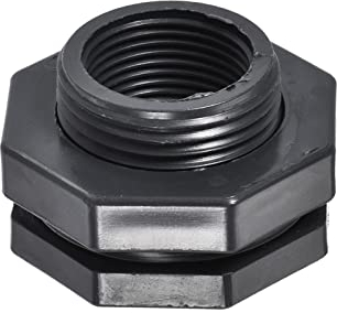 M METERXITY PVC Schottwand Fitting - Doppel Schraubgewinde Schottwand Wasser Tank Anschluss mit Silikon Dichtung Anwendung Aquarium (G3/4 Buchse 1.38 Männlich Grau)