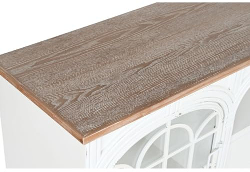 Home ESPRIT Meuble TV en métal Blanc Naturel 150 x 36 x 56 cm