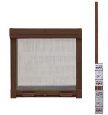 1PEZZO ZANZARIERA KIT A MOLLA FRIZIONATA COLORE MARRONE cm.160x250h. x porta finestra con avvolg. laterale